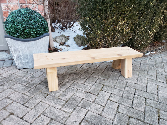 Outdoor Wooden Cedar Bench 9"H