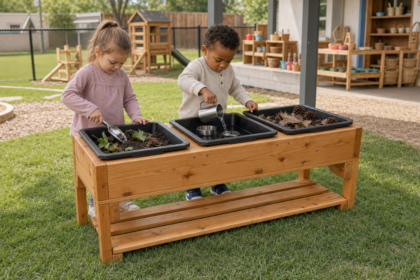 3 Bin Outdoor Sensory Table