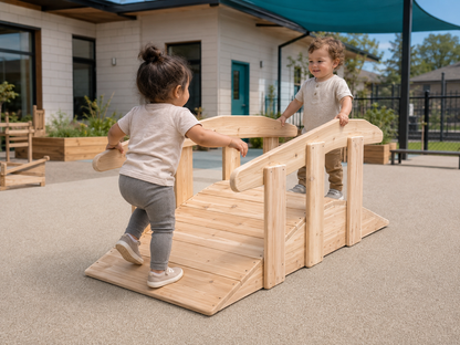 Cedar Outdoor Ramp with Handrails