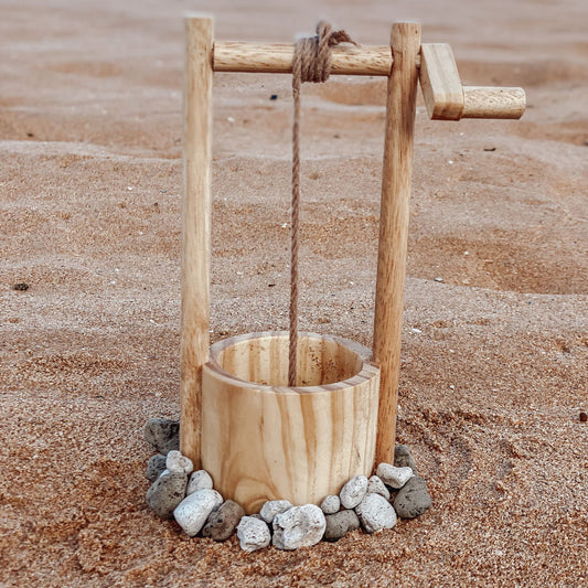 Explore Nook wooden water well with bucket for outdoor play