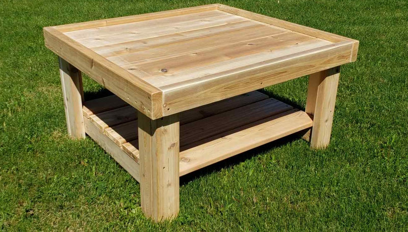 Outdoor Wooden Square Tray Table